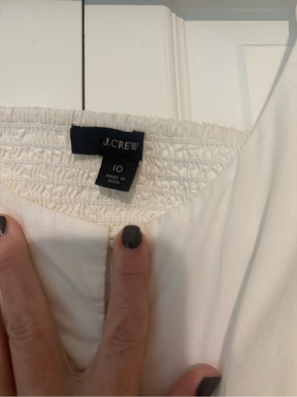 J. Crew Button front 100% Cotton Poplin Dress white size 10 - Picture 7 of 16